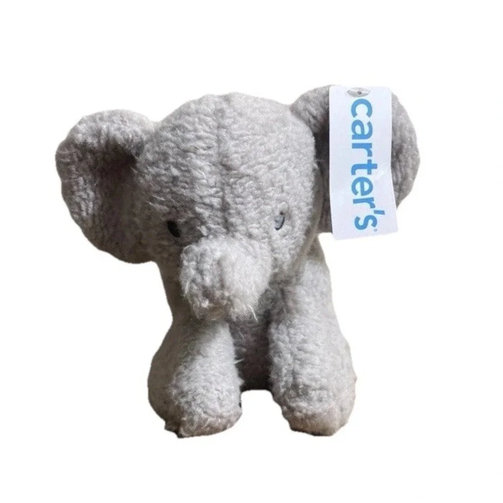 NWT Carter's Gray Baby Unisex Elephant Lovey Plush Infant Newborn Stuffed Animal